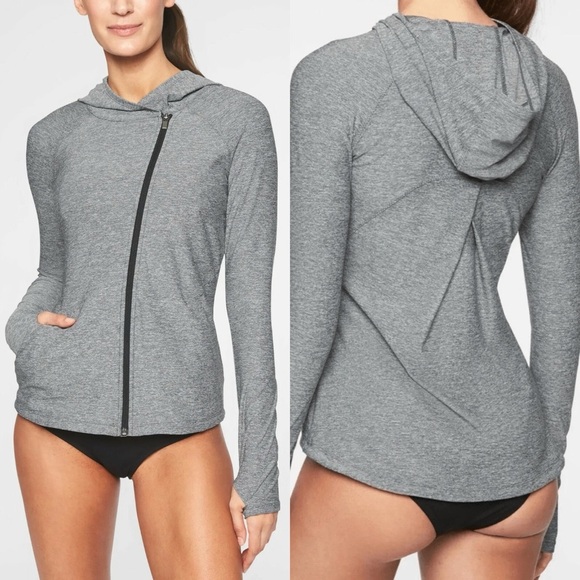 Athleta Pacifica Pleated Zip-Up Hoodie Jacket - Picture 1 of 6